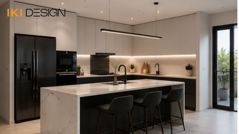 Bếp Duplex phong cách hiện đại Bếp Duplex phong cách hiện đại