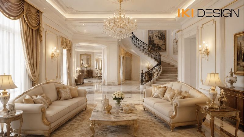 Phòng khách Duplex phong cách tân cổ điển Phòng khách Duplex phong cách tân cổ điển