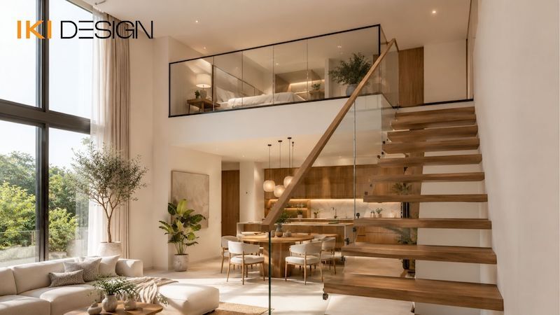 Cầu thang căn hộ Duplex 1 phòng ngủ Cầu thang căn hộ Duplex 1 phòng ngủ