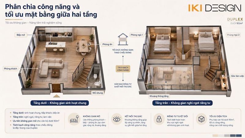 Sơ đồ phân chia công năng căn hộ Duplex 2 tầng Sơ đồ phân chia công năng căn hộ Duplex 2 tầng