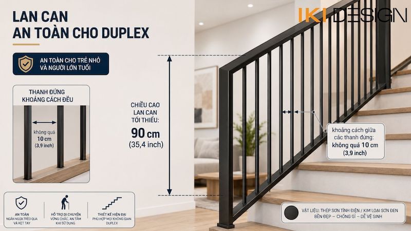 Tiêu chuẩn an toàn lan can cầu thang căn hộ Duplex Tiêu chuẩn an toàn lan can cầu thang căn hộ Duplex