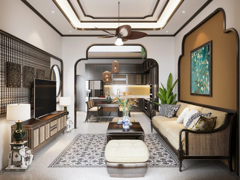 Thiết kế căn hộ 35m2 theo phong cách Indochine