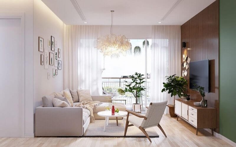 Ưu tiên màu sắc sáng, trung tính giúp căn hộ studio 35m2 trở nên rộng rãi và thoáng đãng hơn