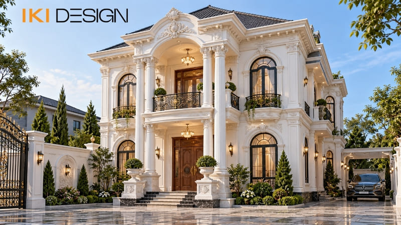Mẫu nhà 8x10m phong cách tân cổ điển