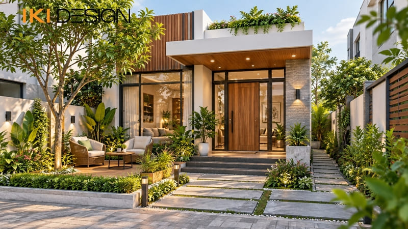Mẫu nhà 8x10m có sân vườn