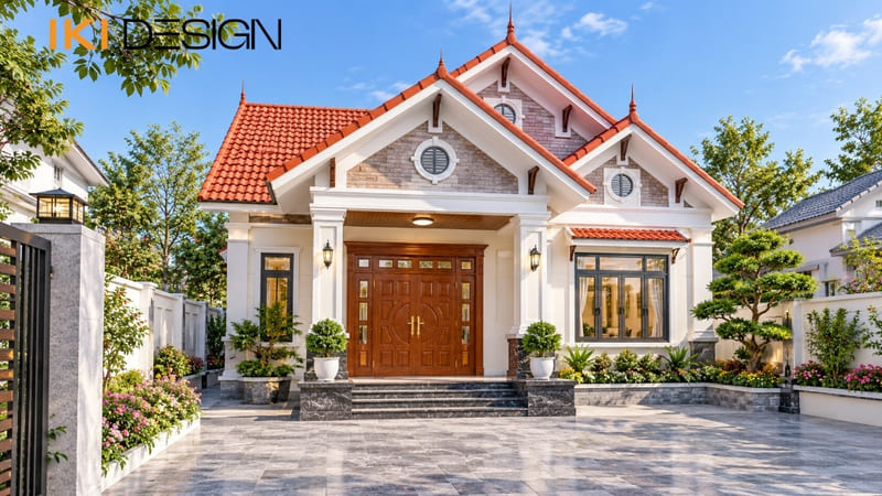 Mẫu nhà 1 tầng mặt tiền 8m sâu 10m mái ngói