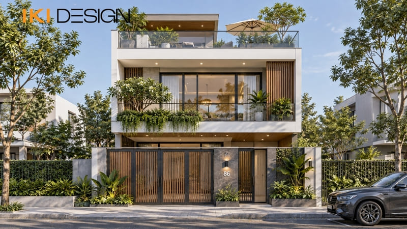 Mẫu nhà 8x10m mái bằng