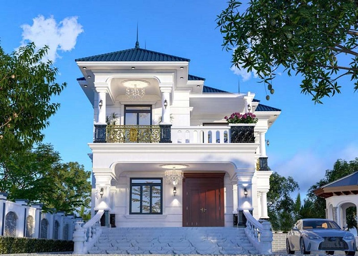 Mẫu nhà 8x10m có gara ô tô