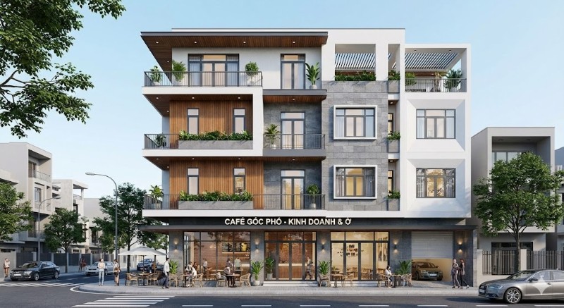 Mẫu nhà phố 5x20m kết hợp kinh doanh