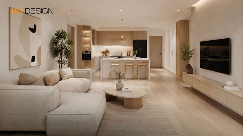 Nội thất phòng khách chung cư 100m2 phong cách hiện đại