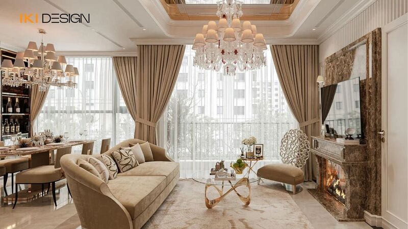 Nội thất chung cư 100m2 tân cổ điển