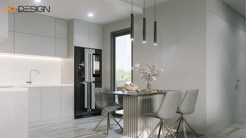 Phòng ăn căn hộ CT2 VCN do IKI Design thiết kế và thi công 