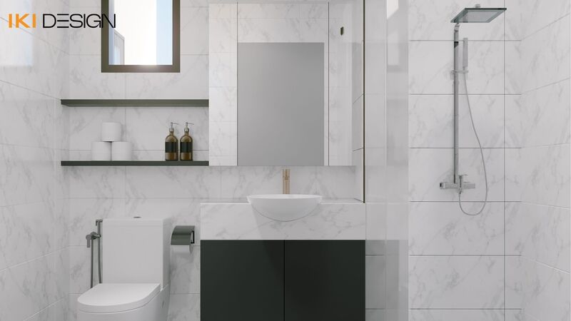 Toilet căn hộ CT2 VCN do IKI Design thiết kế và thi công 