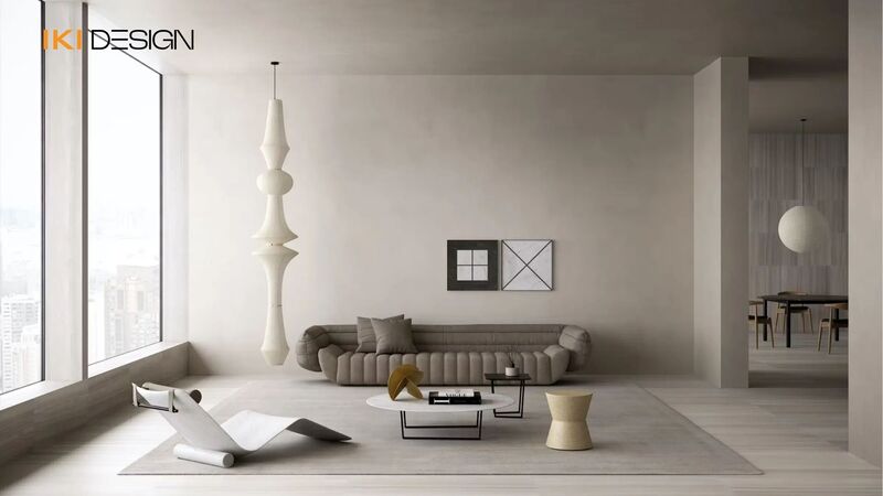Nội thất phòng khách căn hộ 100m² phong cách Minimalism