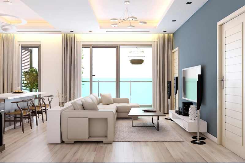 Mẫu thiết kế phòng khách chung cư 3 phòng ngủ