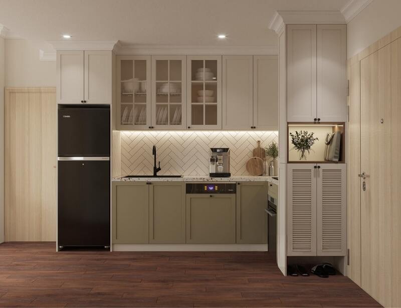 Mẫu thiết kế phòng bếp chung cư 3 phòng ngủ