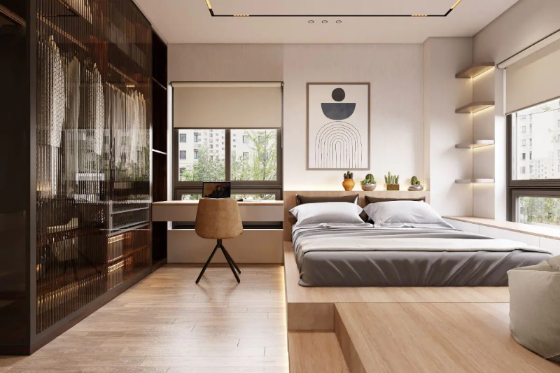Mẫu thiết kế phòng ngủ chung cư 3 phòng ngủ