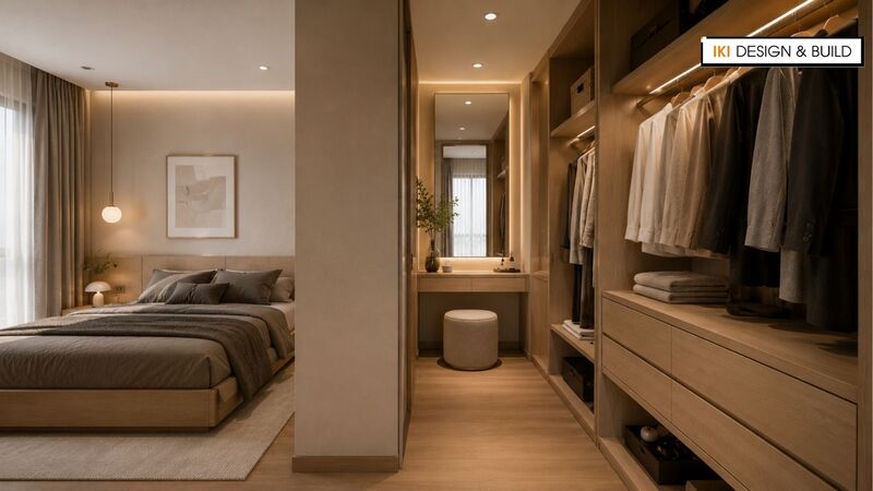 Walk-in closet nhỏ liền phòng ngủ master