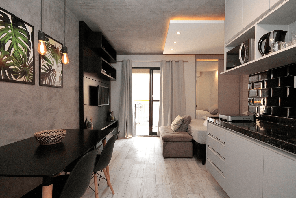 Thiết kế nội thất phòng bếp căn hộ 45m2