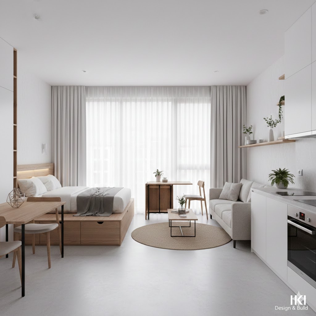 Kinh nghiệm thiết kế nội thất chung cư 45m2 tối ưu công năng