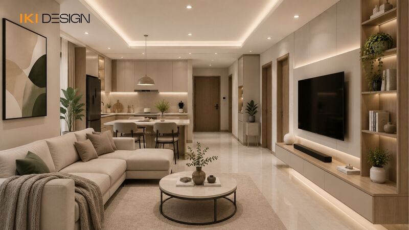 Nội thất chung cư 70m² theo phong cách hiện đại