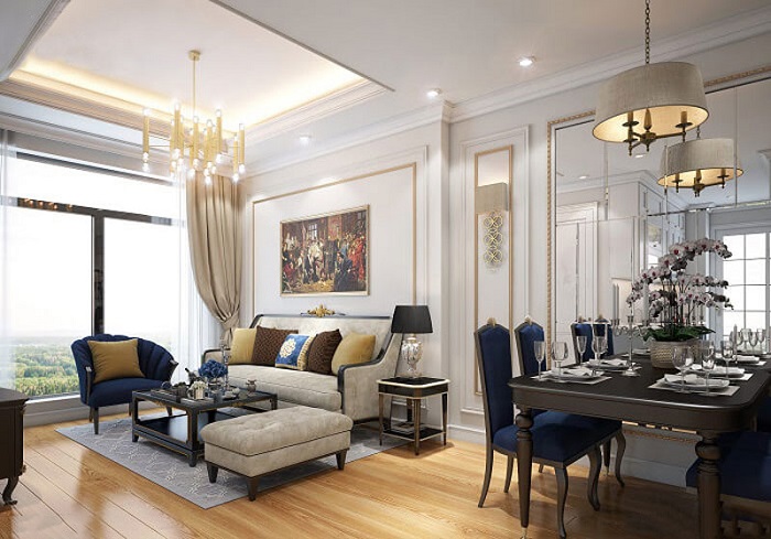Thiết kế nội thất chung cư 70m2 phong cách Luxury