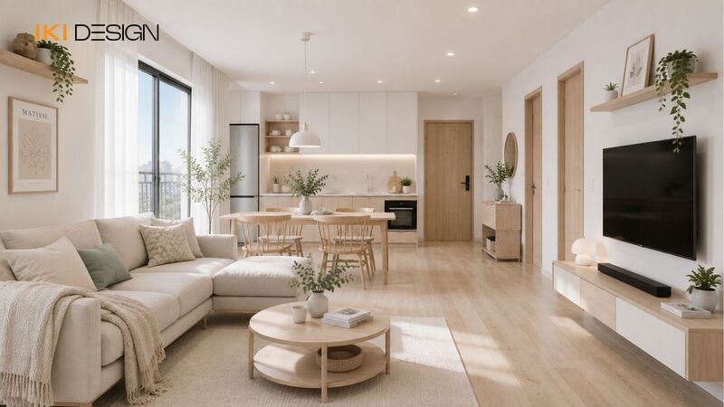 Nội thất chung cư 70m² theo phong cách Scandinavian