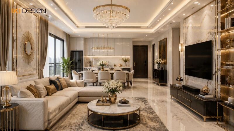 Nội thất chung cư 70m² theo phong cách Luxury