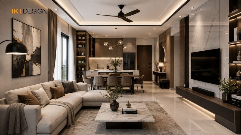 Nội thất chung cư 70m² theo phong cách Contemporary