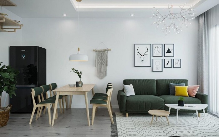 Mẫu nội thất chung cư 70m2 phong cách Scandinavian