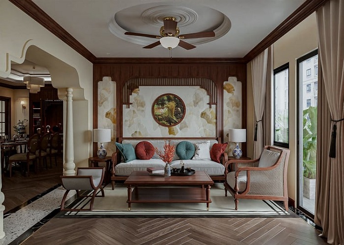 Thiết kế nội thất chung cư 70m2 phong cách Indochine