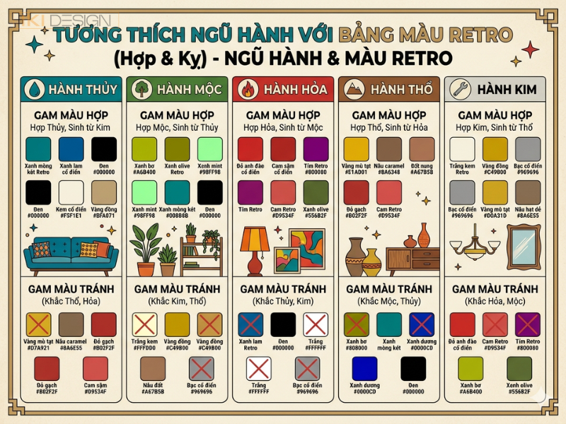 Hãy phối hợp màu sắc Retro hợp mệnh để kiến tạo không gian sống hài hòa và vượng khí Hãy phối hợp màu sắc Retro hợp mệnh để kiến tạo không gian sống hài hòa và vượng khí
