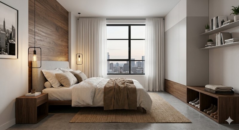 Phòng ngủ thiết kế theo phong cách nội thất Urban