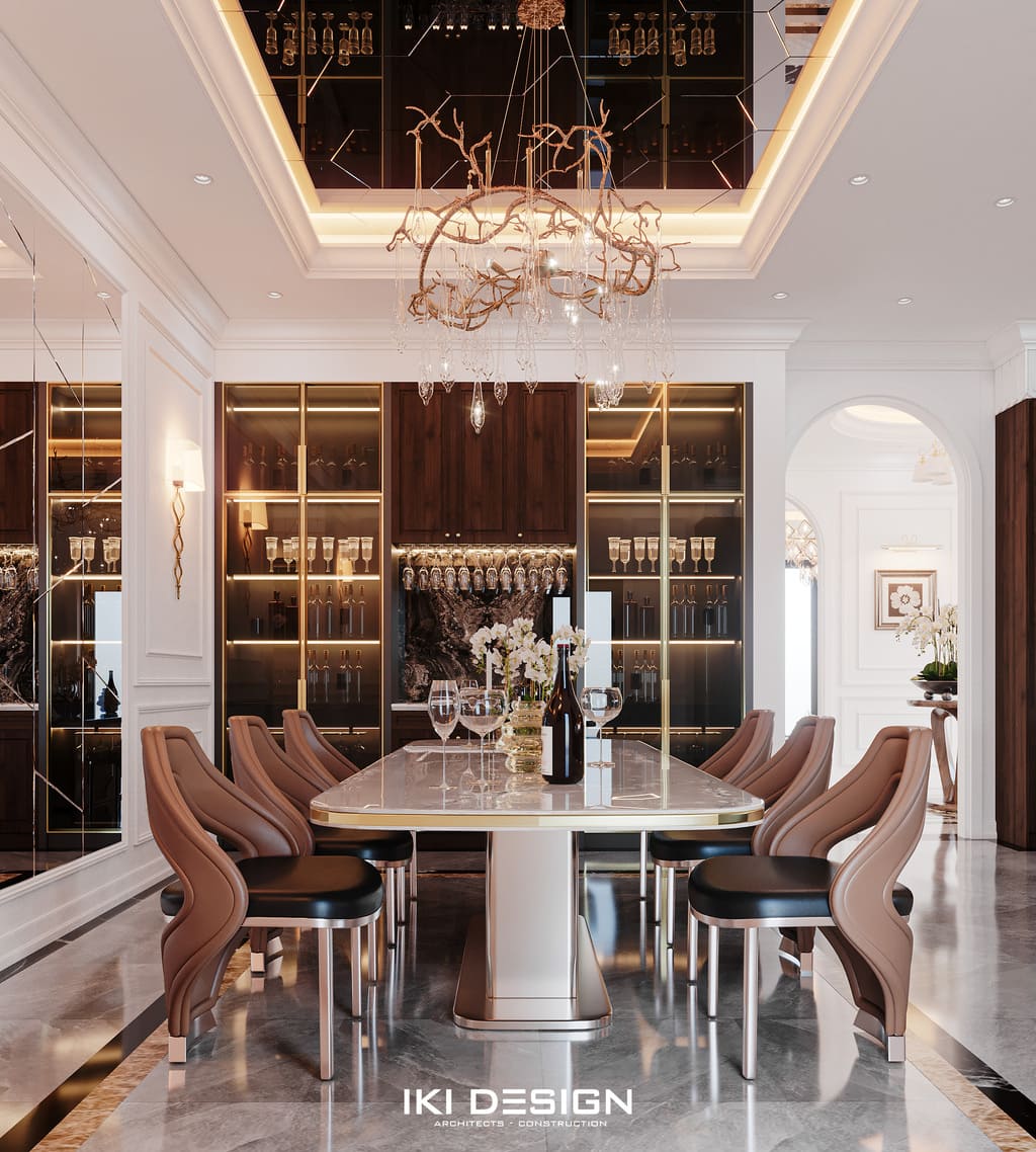 Dự án Elegance Villa được áp dụng triệt để các quy tắc đối xứng của nội thất cổ điển Dự án Elegance Villa được áp dụng triệt để các quy tắc đối xứng của nội thất cổ điển