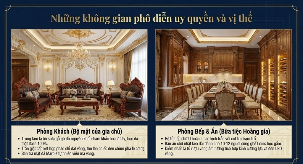Thiết kế phòng khách, phòng bếp và ăn cổ điển Thiết kế phòng khách, phòng bếp và ăn cổ điển