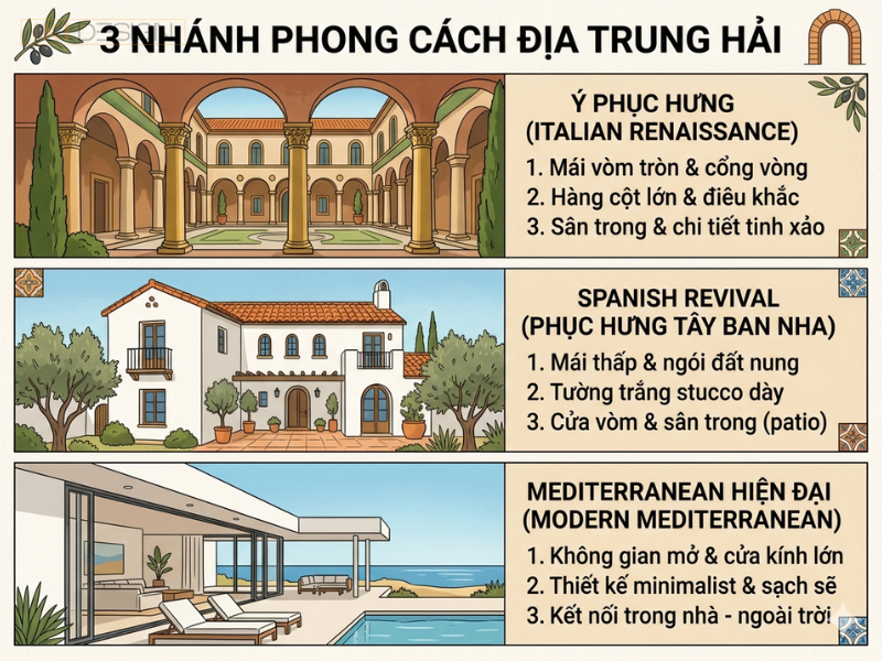 Khám phá ba nhánh phong cách Địa Trung Hải để kiến tạo không gian sống phóng khoáng và đầy tinh tế