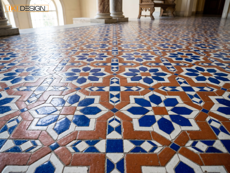 Gạch Mosaic họa tiết hình học giúp bạn kiến tạo những mảng tường nghệ thuật đậm chất Địa Trung Hải