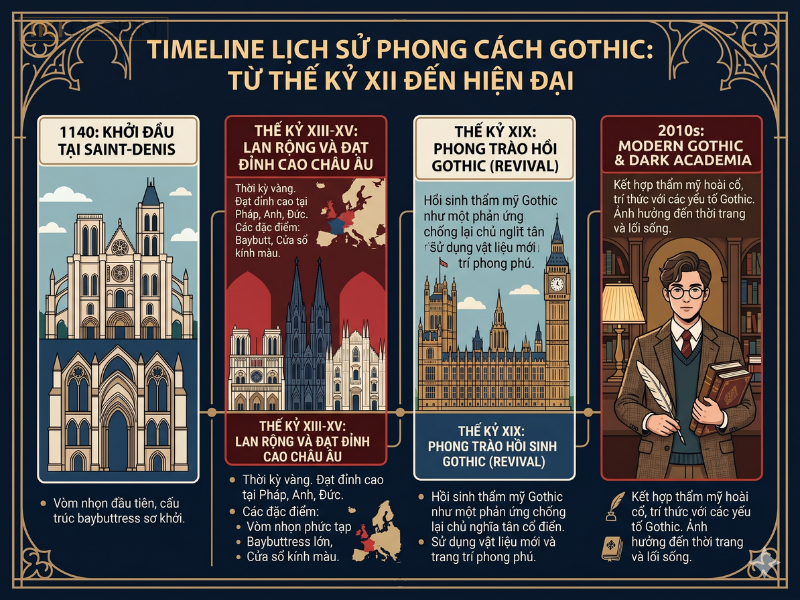 Nội thất Gothic tái hiện vẻ đẹp huyền bí của kiến trúc Trung Cổ trong không gian sống sang trọng và tinh tế Nội thất Gothic tái hiện vẻ đẹp huyền bí của kiến trúc Trung Cổ trong không gian sống sang trọng và tinh tế