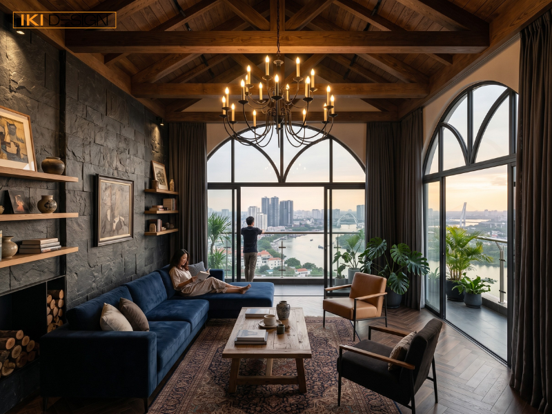 Modern Gothic tinh giản chi tiết và tối ưu ánh sáng tự nhiên giúp không gian giữ vẻ huyền bí nhưng vẫn đảm bảo thông thoáng Modern Gothic tinh giản chi tiết và tối ưu ánh sáng tự nhiên giúp không gian giữ vẻ huyền bí nhưng vẫn đảm bảo thông thoáng