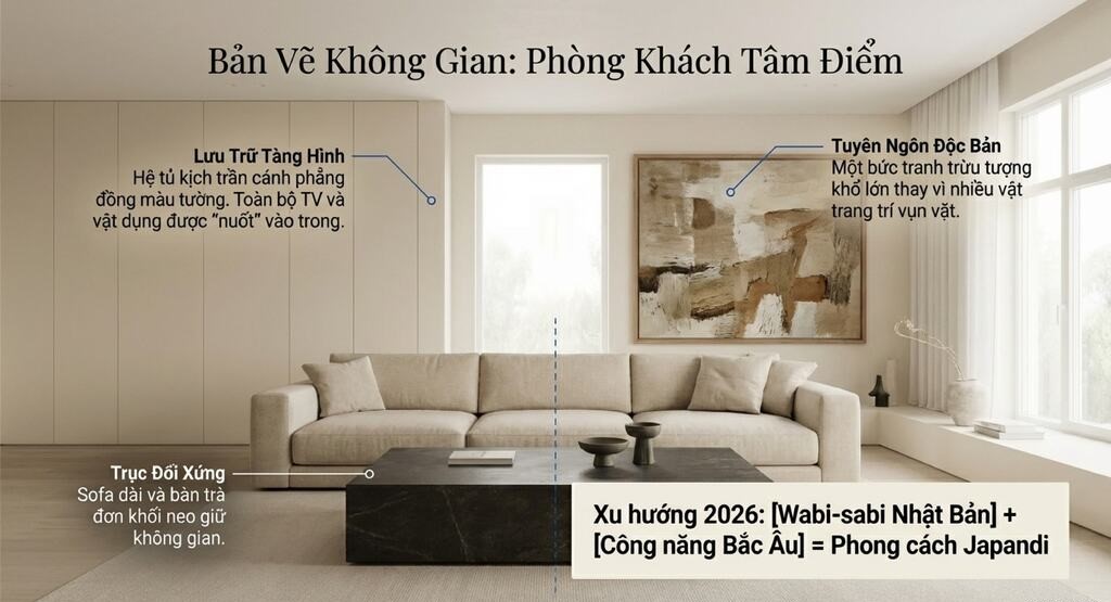 15+ Ý tưởng thiết kế phòng khách tối giản sang trọng
