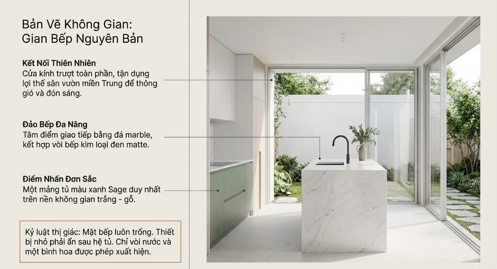 15+ Mẫu thiết kế phòng bếp tối giản và tiện nghi