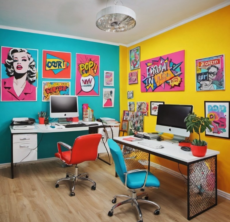 Phòng làm việc phong cách Pop Art Phòng làm việc phong cách Pop Art