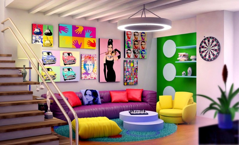 Phòng khách phong cách Pop Art Phòng khách phong cách Pop Art