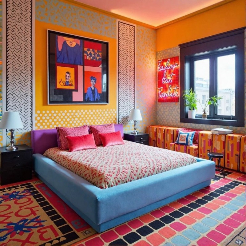 Phòng ngủ phong cách Pop Art Phòng ngủ phong cách Pop Art