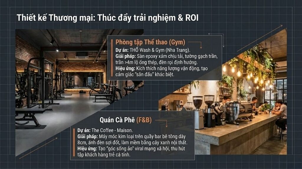 Không gian thương mại - Quán cà phê và nhà hàng Không gian thương mại - Quán cà phê và nhà hàng