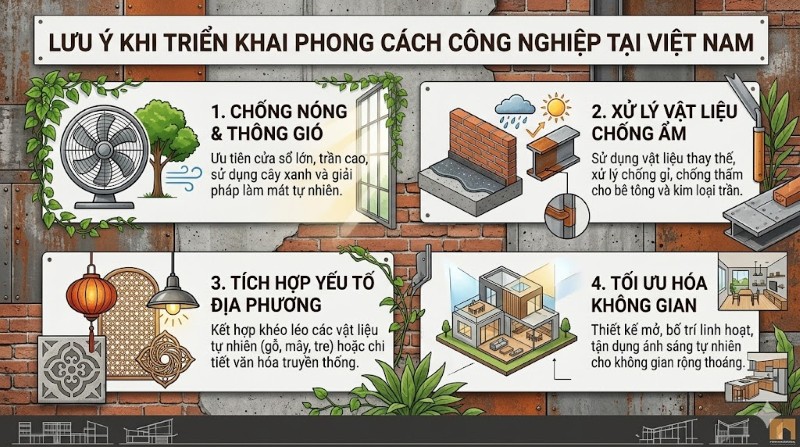 Những lưu ý khi triển khai phong cách industrial tại Việt Nam