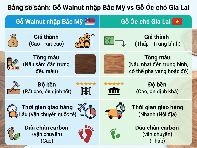 Gỗ nội địa và xi mạ PVD giúp nội thất MCM bền bỉ, thích nghi tốt với khí hậu nóng ẩm Việt Nam
