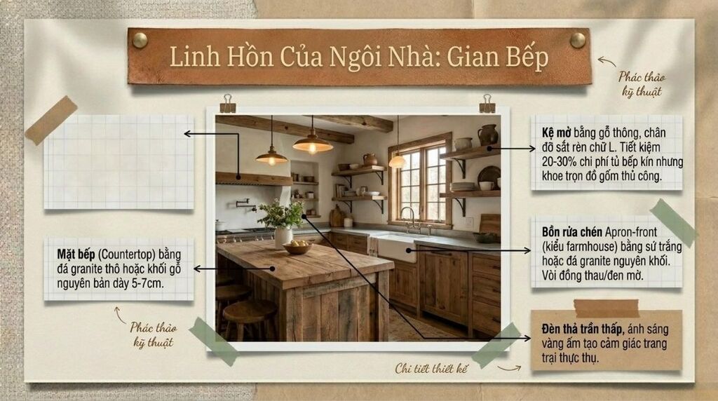 Bếp phong cách Rustic Bếp phong cách Rustic