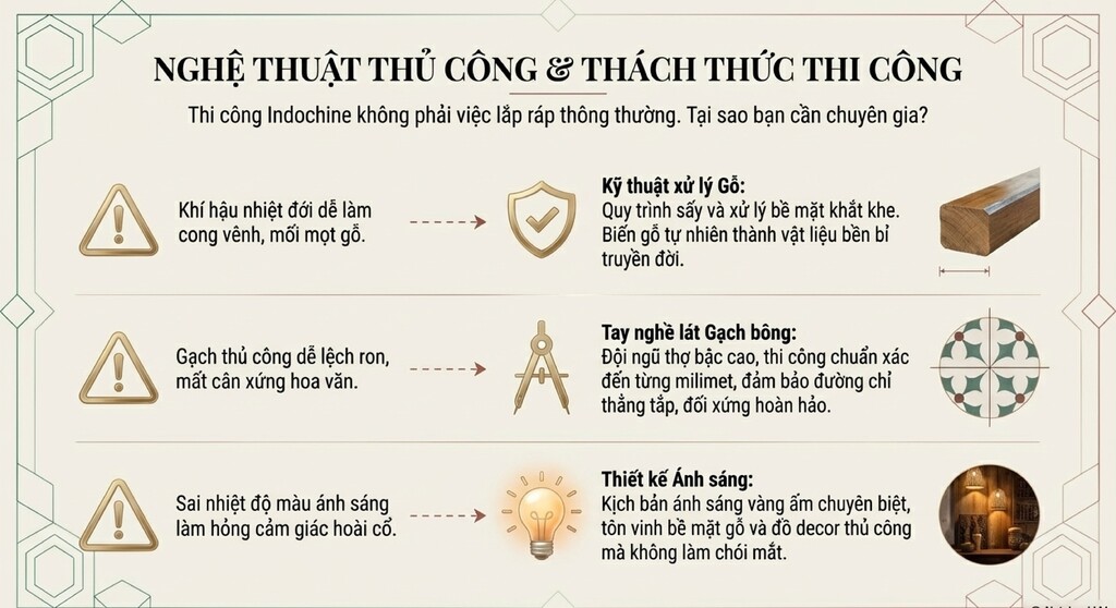 Những lưu ý khi thi công nhà phong cách thiết kế Indochine