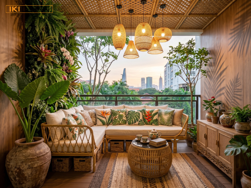 Logia Tropical của IKI DESIGN kết hợp mây tre và vườn đứng, mang đến không gian nghỉ dưỡng bình yên giữa lòng thành phố Logia Tropical của IKI DESIGN kết hợp mây tre và vườn đứng, mang đến không gian nghỉ dưỡng bình yên giữa lòng thành phố
